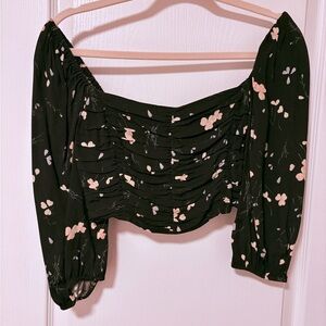 Aritzia Floral Black Women's Top